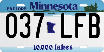 MN license plate 037LFB