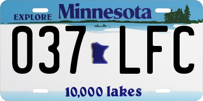 MN license plate 037LFC