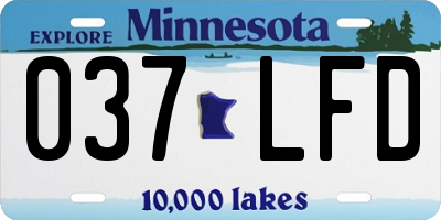 MN license plate 037LFD