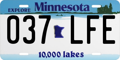 MN license plate 037LFE