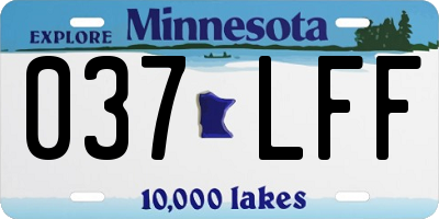 MN license plate 037LFF