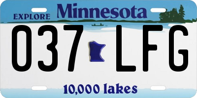 MN license plate 037LFG