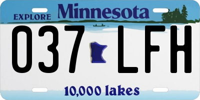 MN license plate 037LFH