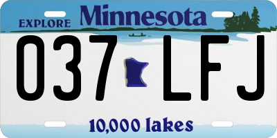 MN license plate 037LFJ