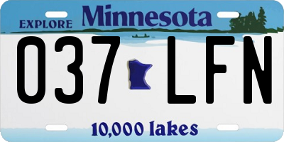 MN license plate 037LFN