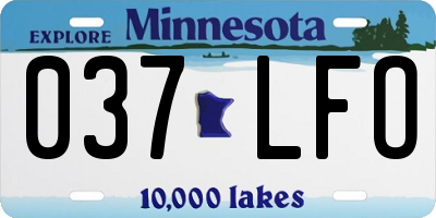 MN license plate 037LFO