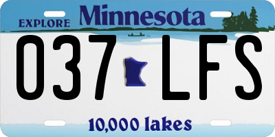 MN license plate 037LFS