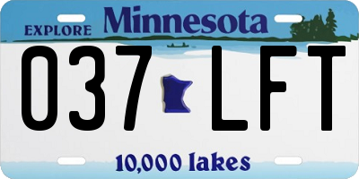 MN license plate 037LFT