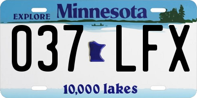 MN license plate 037LFX