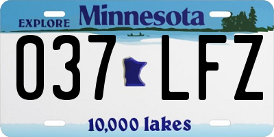 MN license plate 037LFZ