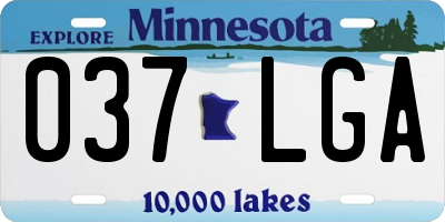 MN license plate 037LGA