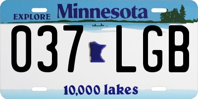 MN license plate 037LGB