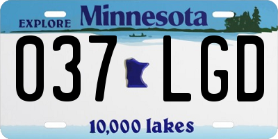 MN license plate 037LGD