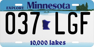 MN license plate 037LGF