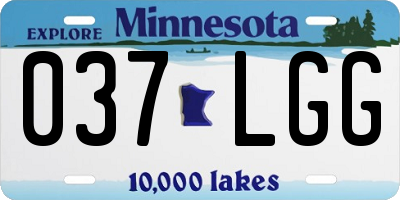 MN license plate 037LGG