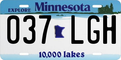 MN license plate 037LGH