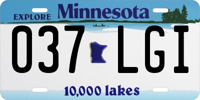 MN license plate 037LGI