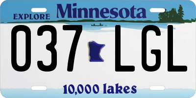 MN license plate 037LGL