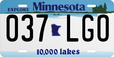 MN license plate 037LGO