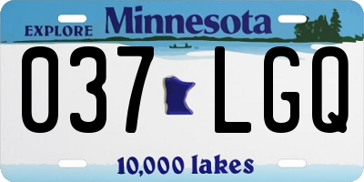 MN license plate 037LGQ
