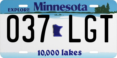 MN license plate 037LGT