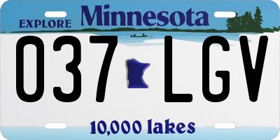 MN license plate 037LGV
