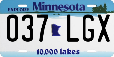 MN license plate 037LGX