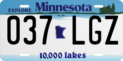 MN license plate 037LGZ