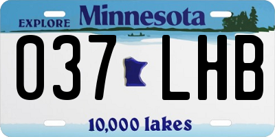 MN license plate 037LHB