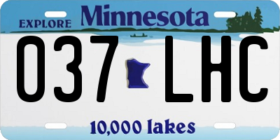 MN license plate 037LHC