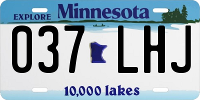 MN license plate 037LHJ