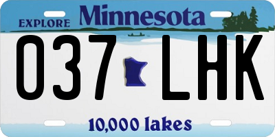 MN license plate 037LHK