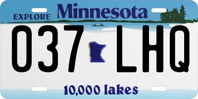 MN license plate 037LHQ