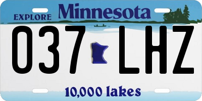 MN license plate 037LHZ