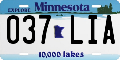 MN license plate 037LIA