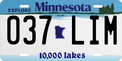 MN license plate 037LIM