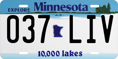MN license plate 037LIV