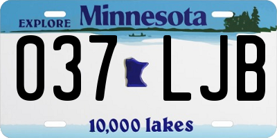 MN license plate 037LJB