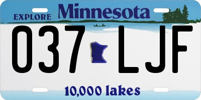 MN license plate 037LJF