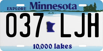 MN license plate 037LJH
