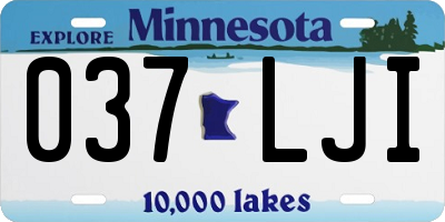 MN license plate 037LJI