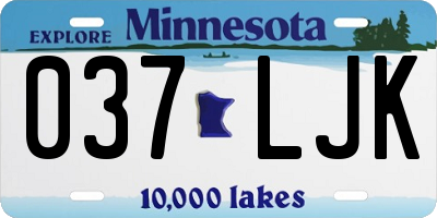 MN license plate 037LJK