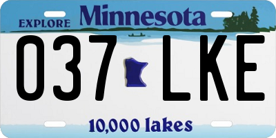 MN license plate 037LKE