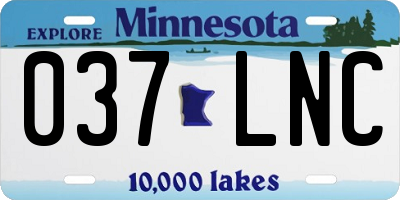MN license plate 037LNC