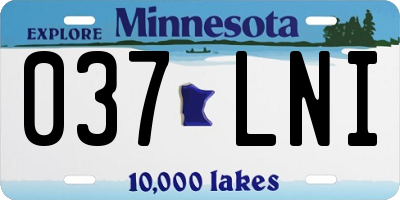 MN license plate 037LNI