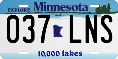 MN license plate 037LNS