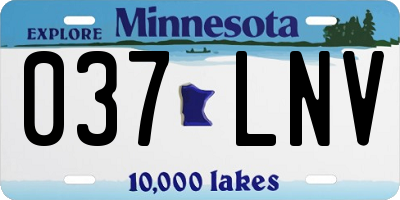 MN license plate 037LNV