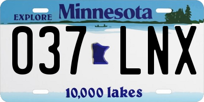 MN license plate 037LNX