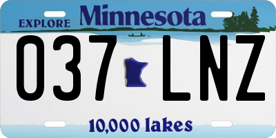 MN license plate 037LNZ
