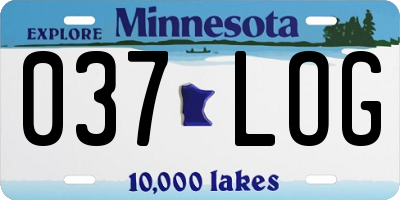 MN license plate 037LOG